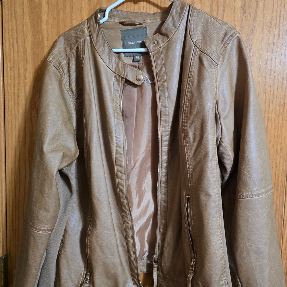 Maurices Women's Light Brown Leather Jacket